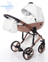 JUNAMA DIAMOND MIRROR SATIN 05 (balta - bronza) bērnu rati Junama