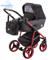 Adamex Reggio Special edition Y-300 (melna - sarkana rāma) Bērnu rati