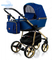 Adamex Reggio Special edition Y-807A (tumši zila - zelta rāma) Bērnu ratiņi